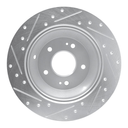 DFC Brake Rotor - Drilled and Slotted - Silver 631-21029R