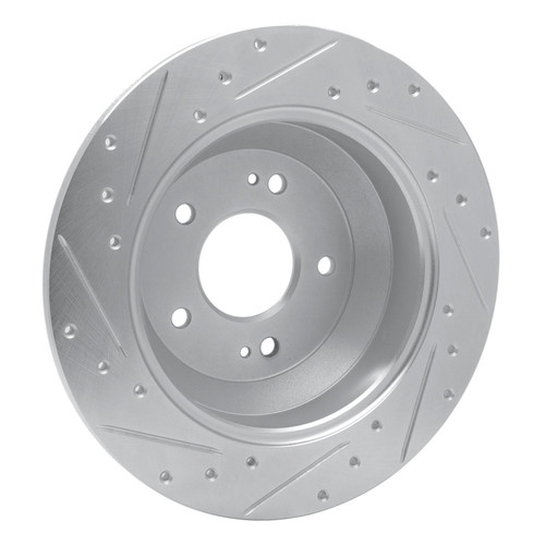 DFC Brake Rotor - Drilled and Slotted - Silver 631-21029R
