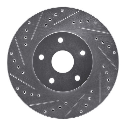 DFC Brake Rotor - Drilled and Slotted - Silver 631-13011L