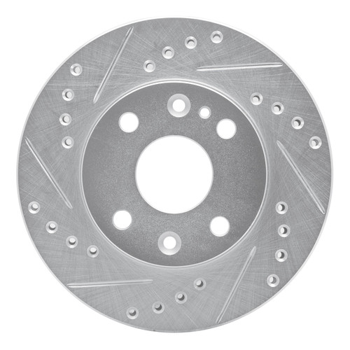 DFC Brake Rotor - Drilled and Slotted - Silver 631-21000L
