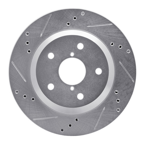 DFC Brake Rotor - Drilled and Slotted - Silver 631-13046L