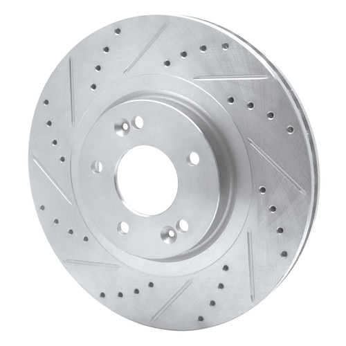 DFC Brake Rotor - Drilled and Slotted - Silver 631-21030L