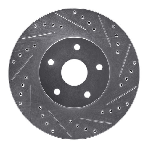 DFC Brake Rotor - Drilled and Slotted - Silver 631-13011R