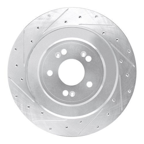 DFC Brake Rotor - Drilled and Slotted - Silver 631-10007L