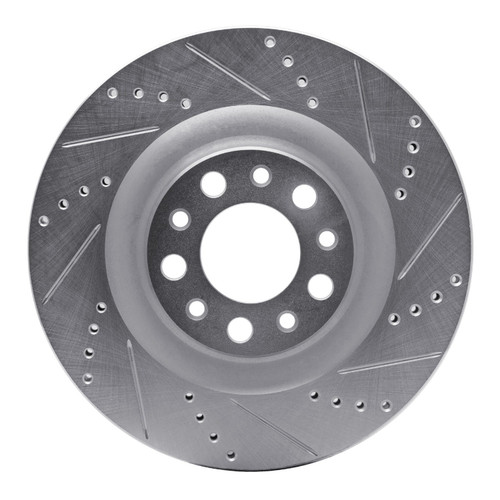 DFC Brake Rotor - Drilled and Slotted - Silver 631-16013R