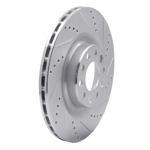 DFC Brake Rotor - Drilled and Slotted - Silver 631-16013R