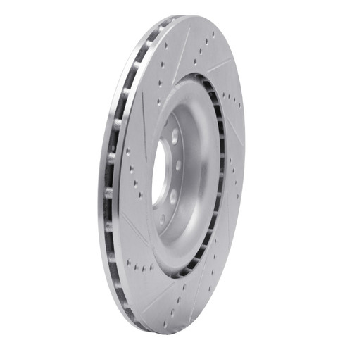 DFC Brake Rotor - Drilled and Slotted - Silver 631-16013R