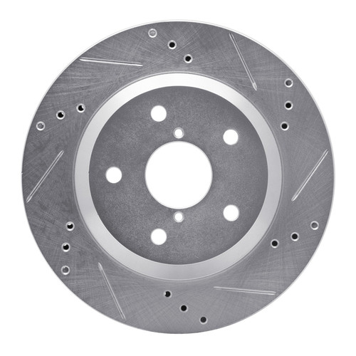 DFC Brake Rotor - Drilled and Slotted - Silver 631-13046R