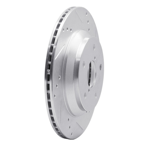 DFC Brake Rotor - Drilled and Slotted - Silver 631-13046R