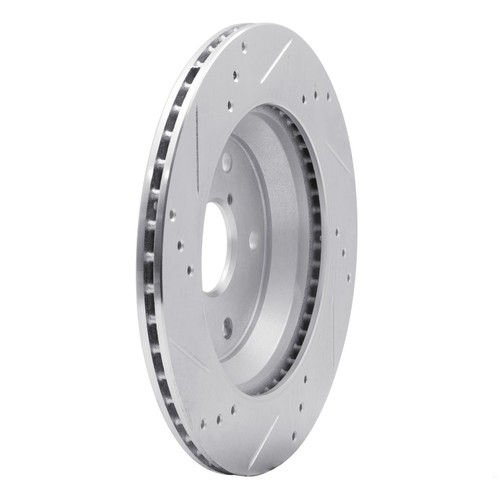 DFC Brake Rotor - Drilled and Slotted - Silver 631-13046R