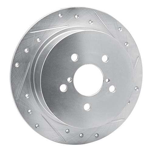 DFC Brake Rotor - Drilled and Slotted - Silver 631-13020R