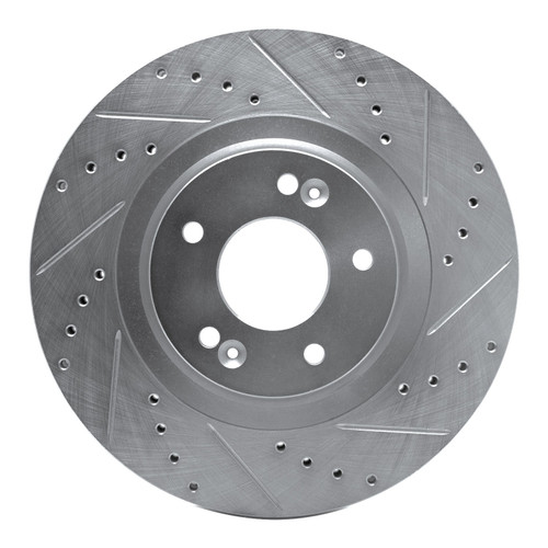 DFC Brake Rotor - Drilled and Slotted - Silver 631-21030R