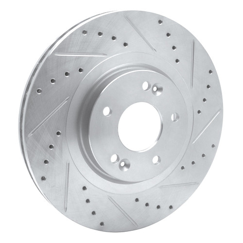 DFC Brake Rotor - Drilled and Slotted - Silver 631-21030R