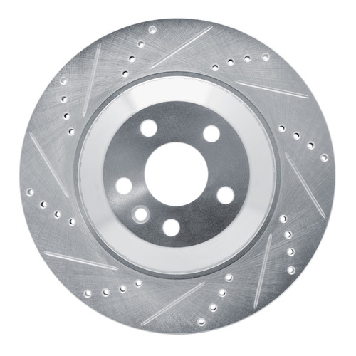 DFC Brake Rotor - Drilled and Slotted - Silver 631-11035L
