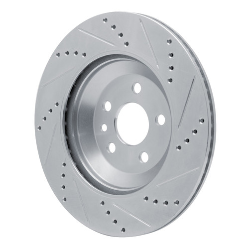 DFC Brake Rotor - Drilled and Slotted - Silver 631-11035L