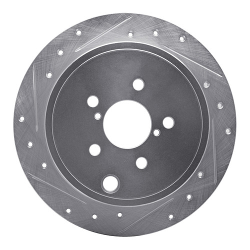 DFC Brake Rotor - Drilled and Slotted - Silver 631-13021L