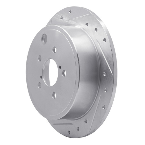 DFC Brake Rotor - Drilled and Slotted - Silver 631-13021L