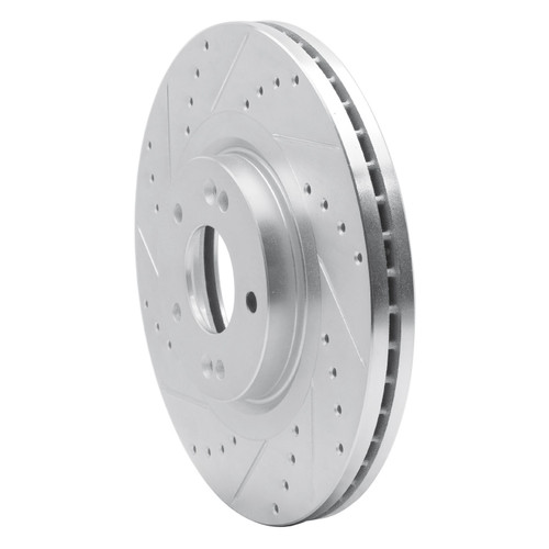 DFC Brake Rotor - Drilled and Slotted - Silver 631-21031L