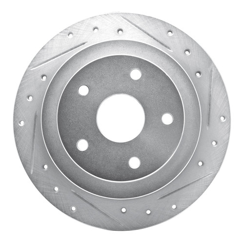 DFC Brake Rotor - Drilled and Slotted - Silver 631-13012R
