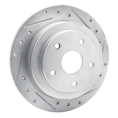 DFC Brake Rotor - Drilled and Slotted - Silver 631-13012R