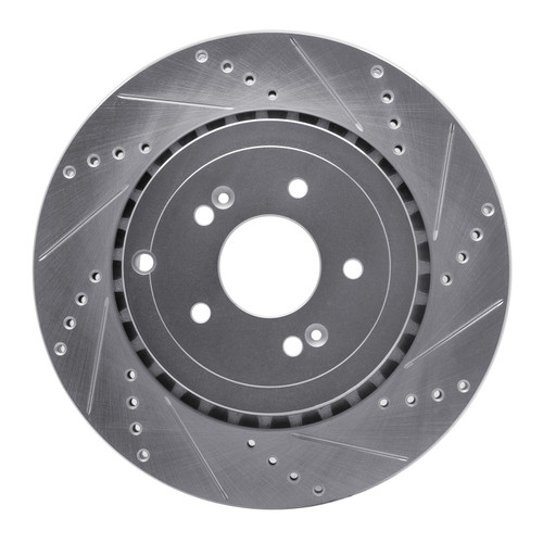 DFC Brake Rotor - Drilled and Slotted - Silver 631-21039R