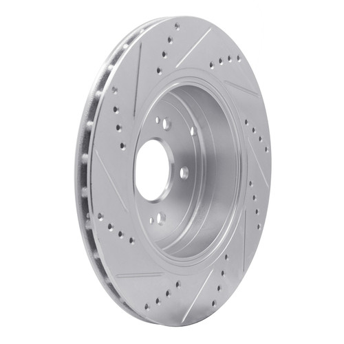 DFC Brake Rotor - Drilled and Slotted - Silver 631-21039R
