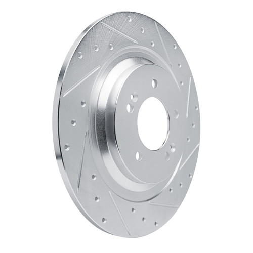 DFC Brake Rotor - Drilled and Slotted - Silver 631-21049R