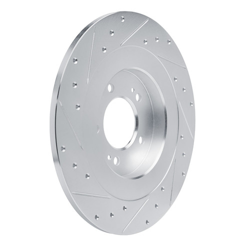 DFC Brake Rotor - Drilled and Slotted - Silver 631-21049R
