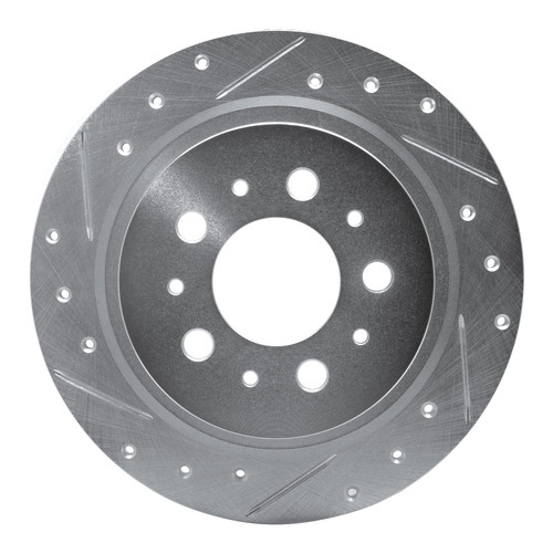 DFC Brake Rotor - Drilled and Slotted - Silver 631-27021L