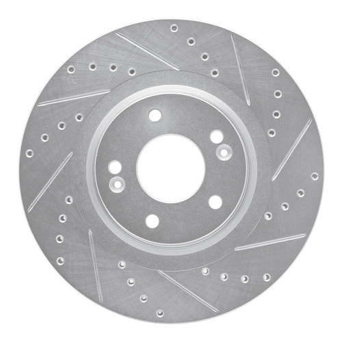 DFC Brake Rotor - Drilled and Slotted - Silver 631-21031R