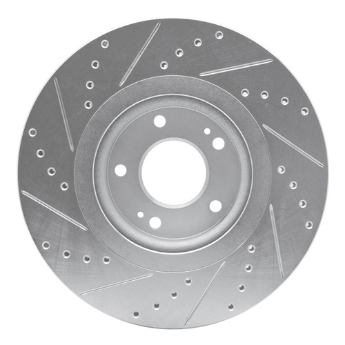 DFC Brake Rotor - Drilled and Slotted - Silver 631-21031R