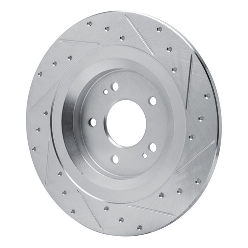 DFC Brake Rotor - Drilled and Slotted - Silver 631-21051L