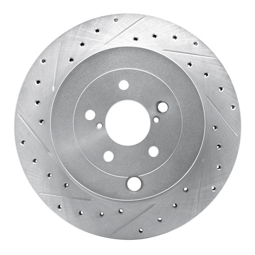 DFC Brake Rotor - Drilled and Slotted - Silver 631-13040L