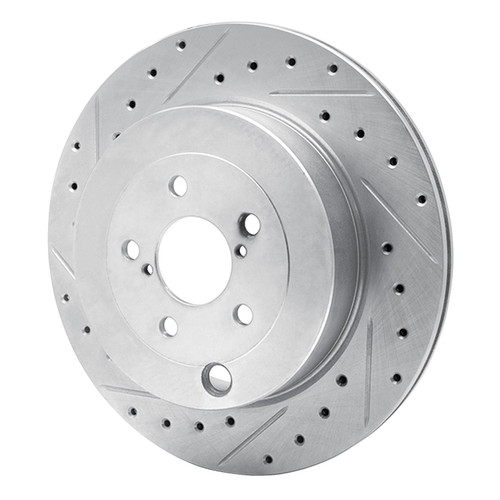 DFC Brake Rotor - Drilled and Slotted - Silver 631-13040L
