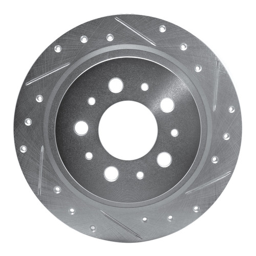 DFC Brake Rotor - Drilled and Slotted - Silver 631-27021R