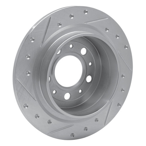 DFC Brake Rotor - Drilled and Slotted - Silver 631-27021R