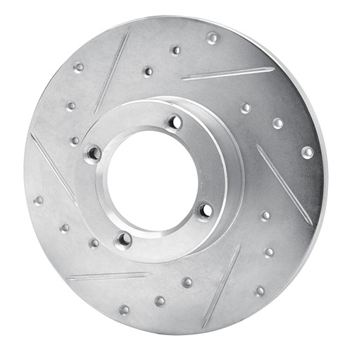 DFC Brake Rotor - Drilled and Slotted - Silver 631-13030L