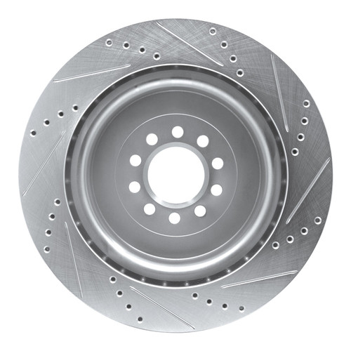 DFC Brake Rotor - Drilled and Slotted - Silver 631-20014L