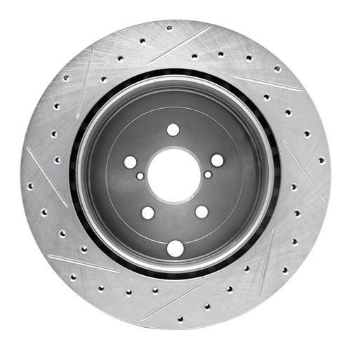DFC Brake Rotor - Drilled and Slotted - Silver 631-13040R