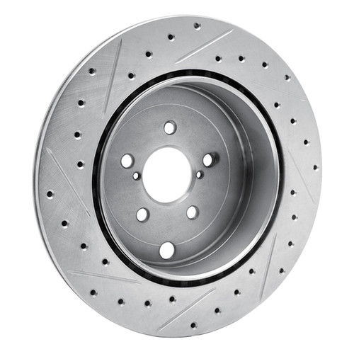 DFC Brake Rotor - Drilled and Slotted - Silver 631-13040R