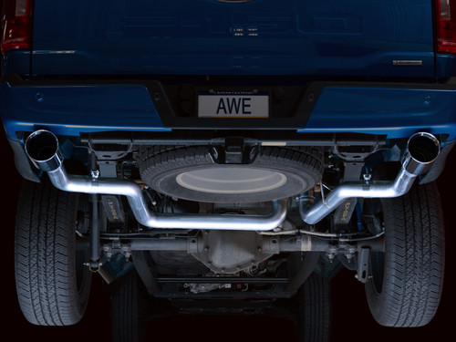 AWE Tuning AWE 0FG Dual Split Rear Exhaust for '21+ Ford F-150 - 5" Chrome Silv