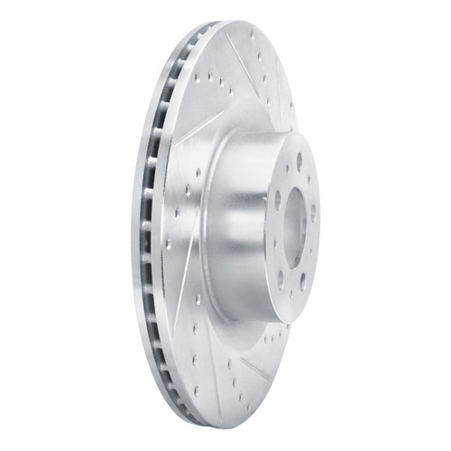 DFC Brake Rotor - Drilled and Slotted - Silver 631-26007R