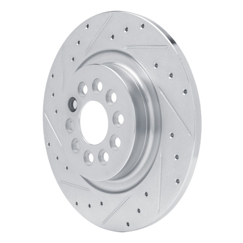 DFC Brake Rotor - Drilled and Slotted - Silver 631-20015L
