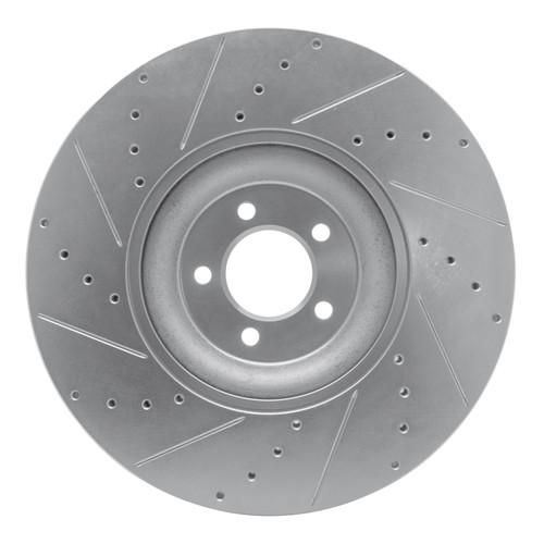 DFC Brake Rotor - Drilled and Slotted - Silver 631-20026R