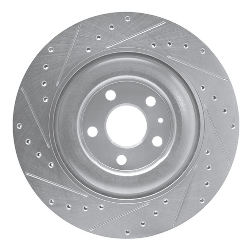 DFC Brake Rotor - Drilled and Slotted - Silver 631-27054R