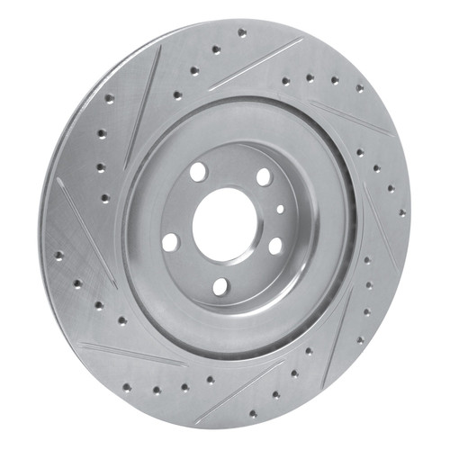 DFC Brake Rotor - Drilled and Slotted - Silver 631-27054R