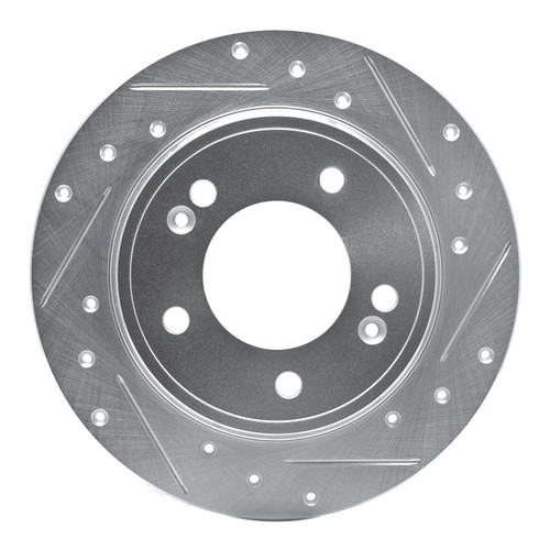DFC Brake Rotor - Drilled and Slotted - Silver 631-21034R