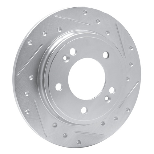 DFC Brake Rotor - Drilled and Slotted - Silver 631-21034R