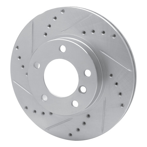 DFC Brake Rotor - Drilled and Slotted - Silver 631-31027L