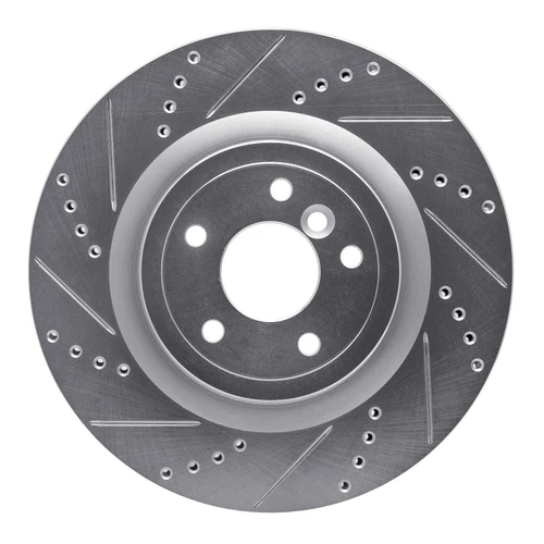 DFC Brake Rotor - Drilled and Slotted - Silver 631-20035L